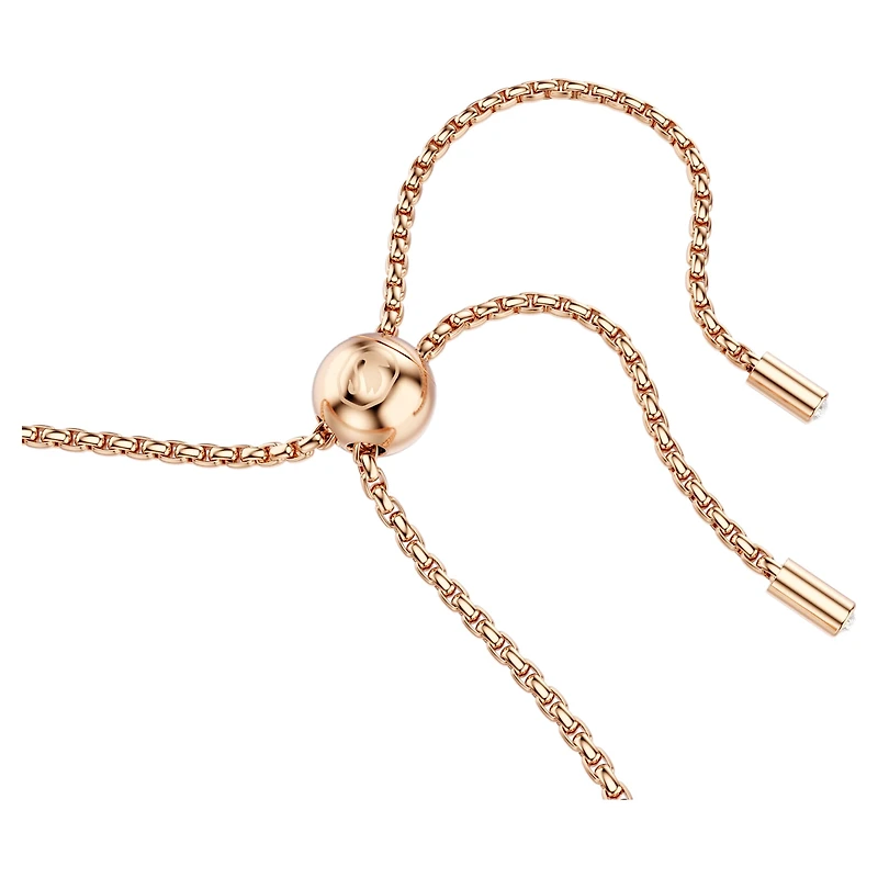 Matrix Tennis bracelet, Round cut, White, 18K rose gold finish