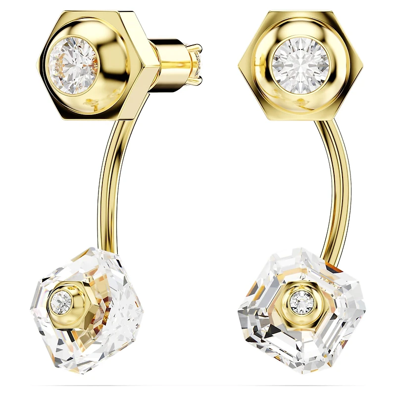 Numina earring jackets, Mixed cuts, White, Gold-tone plated by SWAROVSKI