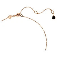 Swan pendant, Swan, Black, 18K rose gold finish