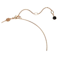 Swan pendant, Swan, Small, Black, 18K rose gold finish