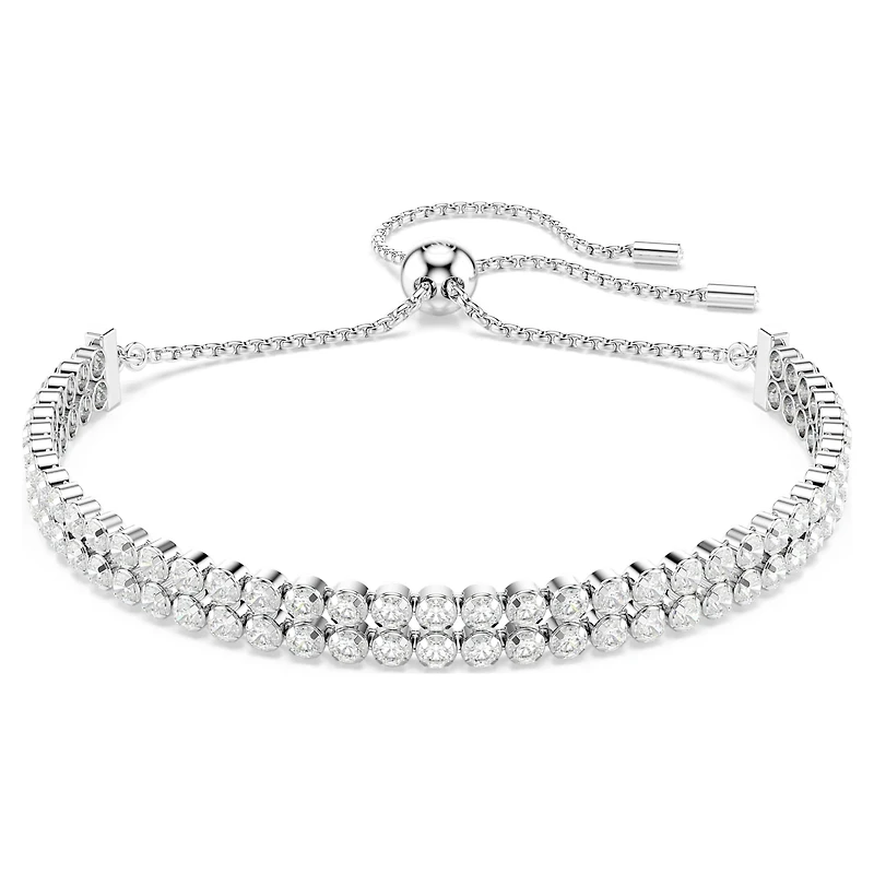 Matrix bracelet, Round cut, White