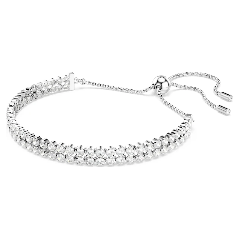Matrix bracelet, Round cut, White