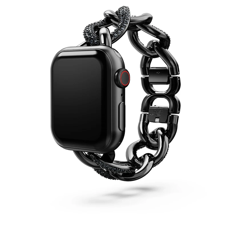 Chain strap, For Apple Watch® 40mm & 41mm, Black, Black finish by SWAROVSKI