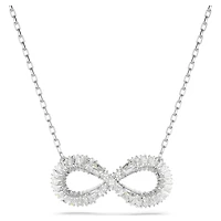 Hyperbola pendant, Infinity, White, Rhodium plated by SWAROVSKI