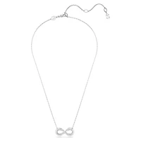 Hyperbola pendant, Infinity, White, Rhodium plated by SWAROVSKI