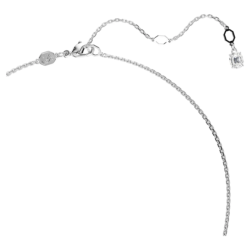 Hyperbola pendant, Mixed cuts, Infinity, White, Rhodium plated by SWAROVSKI