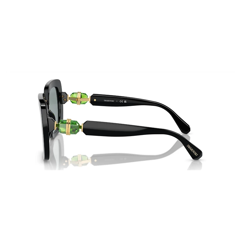 Sunglasses, Oversized, Square shape, SK6001, Black by SWAROVSKI