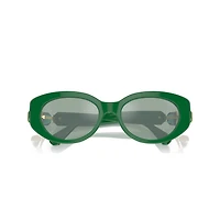 Sunglasses, Cat-Eye shape, SK6002, Green by SWAROVSKI