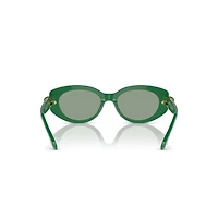 Sunglasses, Cat-Eye shape, SK6002, Green by SWAROVSKI