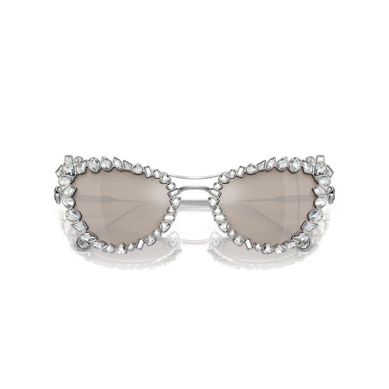 2 in 1 clip-on sunglasses, Statement, Cat-eye shape, SK7011, White by SWAROVSKI