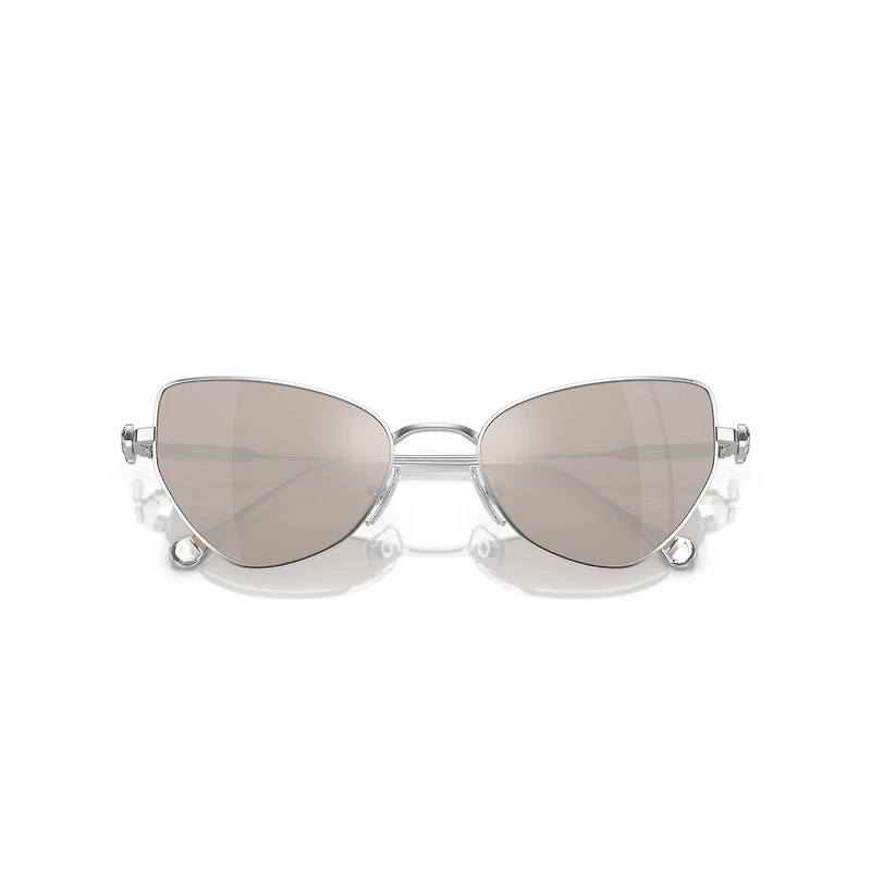 2 in 1 clip-on sunglasses, Statement, Cat-eye shape, SK7011, White by SWAROVSKI