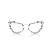 2 in 1 clip-on sunglasses, Statement, Cat-eye shape, SK7011, White by SWAROVSKI