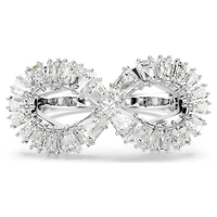 Hyperbola cocktail ring, Infinity, White, Rhodium plated by SWAROVSKI