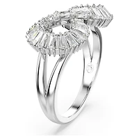 Hyperbola cocktail ring, Infinity, White, Rhodium plated by SWAROVSKI