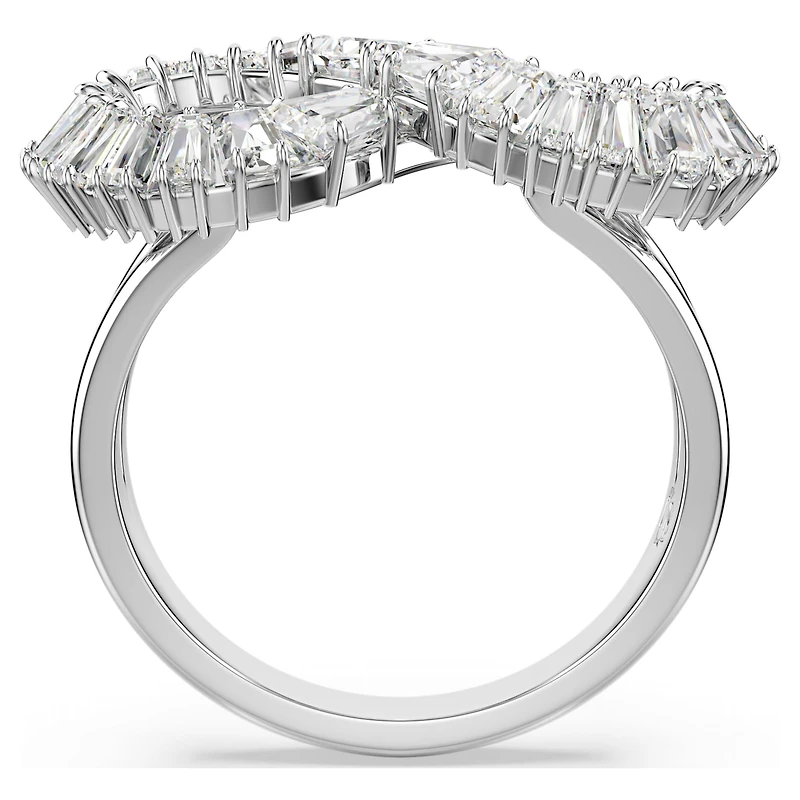 Hyperbola cocktail ring, Infinity, White, Rhodium plated by SWAROVSKI