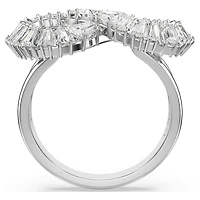 Hyperbola cocktail ring, Infinity, White, Rhodium plated by SWAROVSKI