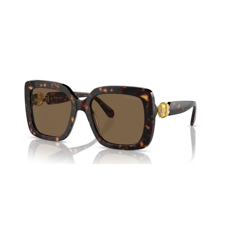 Sunglasses, Oversized, Square shape, SK6001, Brown by SWAROVSKI