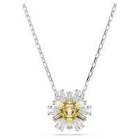 Idyllia pendant, Flower, Yellow, Rhodium plated by SWAROVSKI