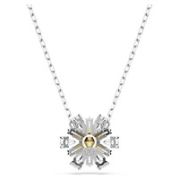 Idyllia pendant, Flower, Yellow, Rhodium plated by SWAROVSKI