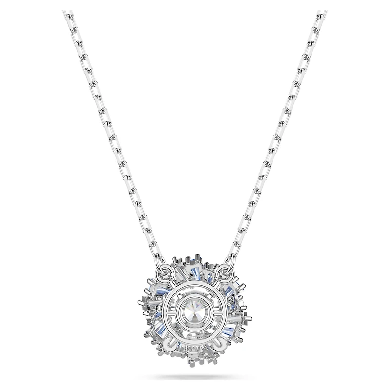 Idyllia pendant, Mixed cuts, Flower, Blue, Rhodium plated by SWAROVSKI