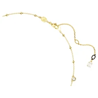 Imber necklace, Round cut, Scattered design, White, 18K gold finish