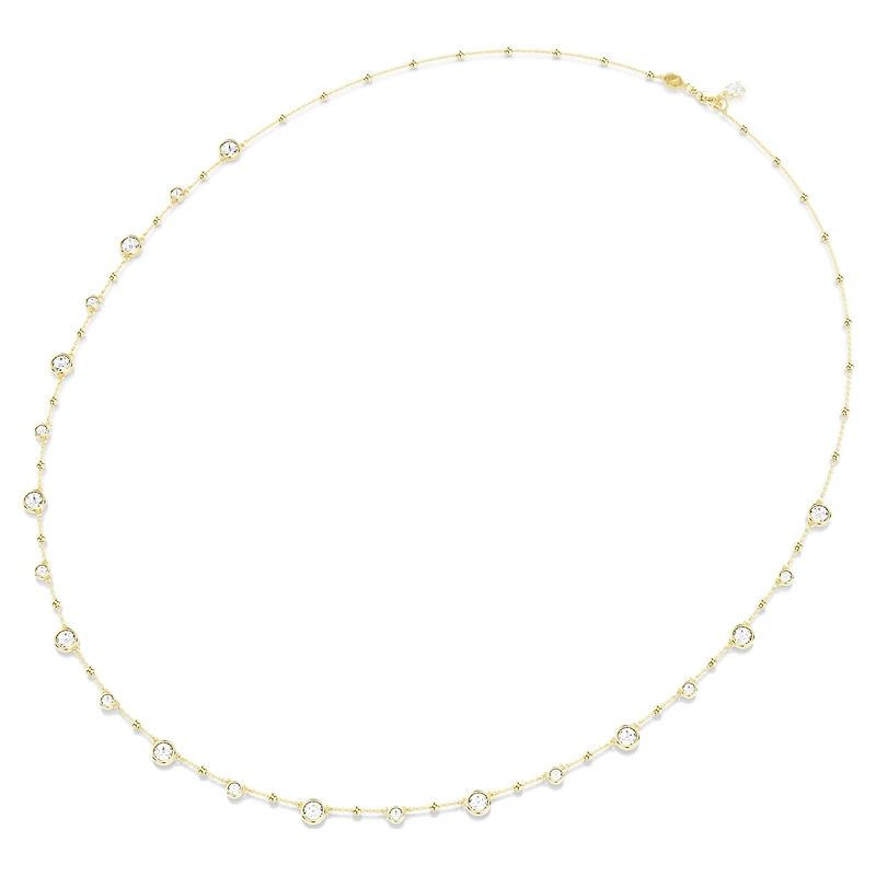 Imber strandage, Round cut, White, Gold-tone plated