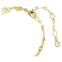 Imber wide bracelet, Round cut, White, 18K gold finish