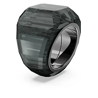 Lucent cocktail ring, Black, Ruthenium plated by SWAROVSKI