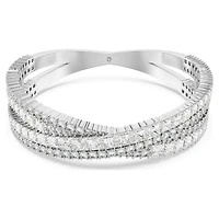 Hyperbola cuff, Mixed cuts, Infinity, White, Rhodium plated