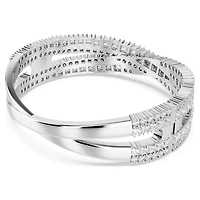 Hyperbola cuff, Mixed cuts, Infinity, White, Rhodium plated
