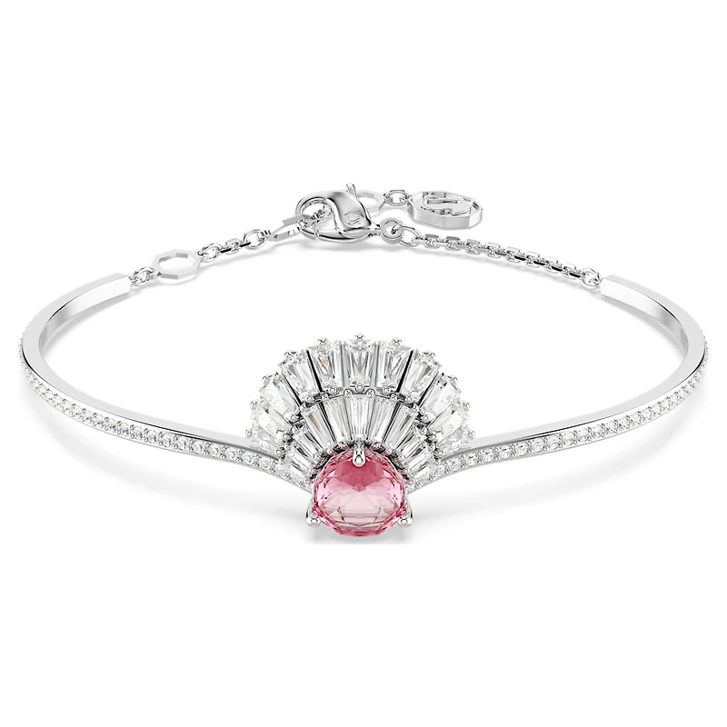 Idyllia bangle, Shell, Pink, Rhodium plated by SWAROVSKI