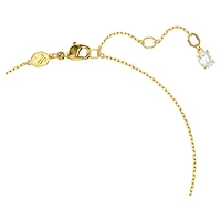 Idyllia pendant, Crystal pearl, Heart, White, 18K gold finish