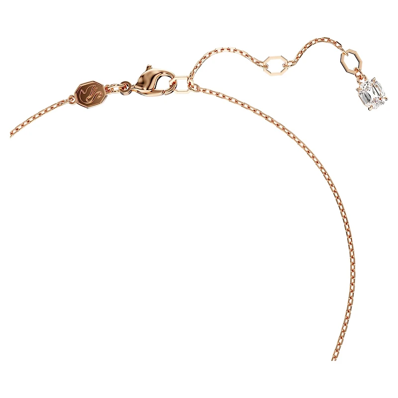 Idyllia pendant, Crystal pearl, Heart, White, 18K rose gold finish