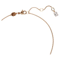 Idyllia pendant, Crystal pearl, Heart, White, 18K rose gold finish