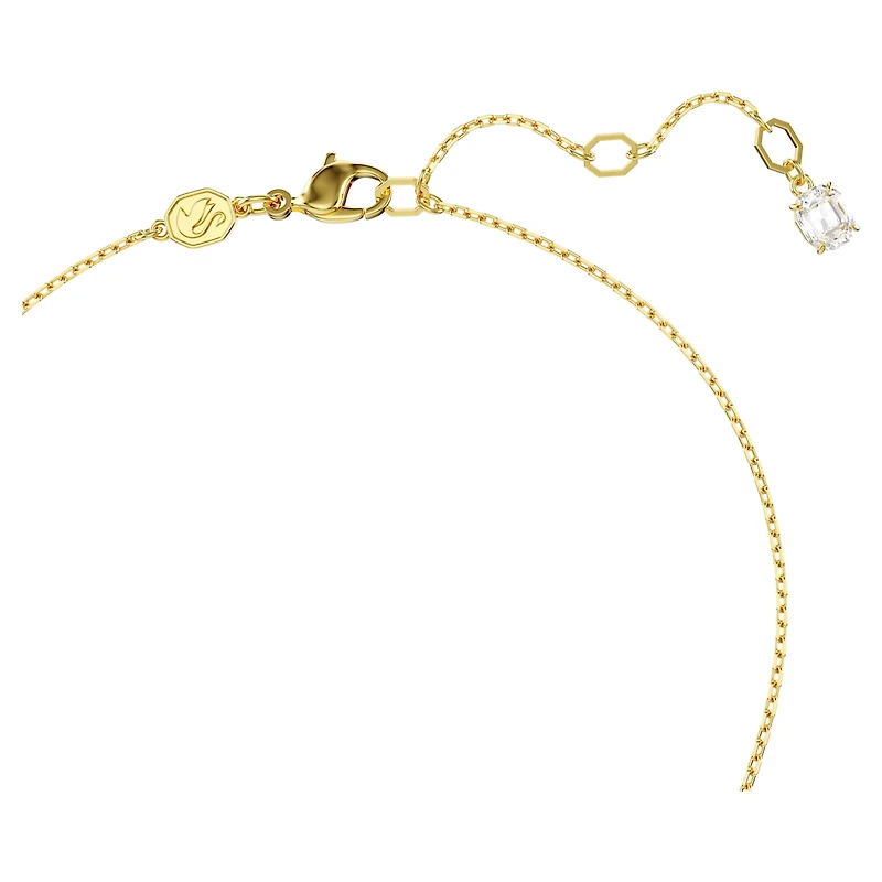 Idyllia pendant, Octagon cut, Crystal pearl, Heart, Pink, Gold-tone plated by SWAROVSKI
