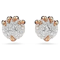 Dragon & Phoenix stud earrings, Dragon’s claw, White, Rose gold-tone plated by SWAROVSKI