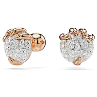 Dragon & Phoenix stud earrings, Dragon’s claw, White, 18K rose gold finish