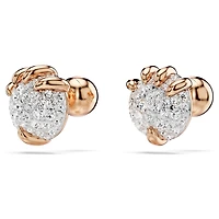 Dragon & Phoenix stud earrings, Dragon’s claw, White, 18K rose gold finish
