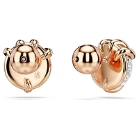 Dragon & Phoenix stud earrings, Dragon’s claw, White, 18K rose gold finish