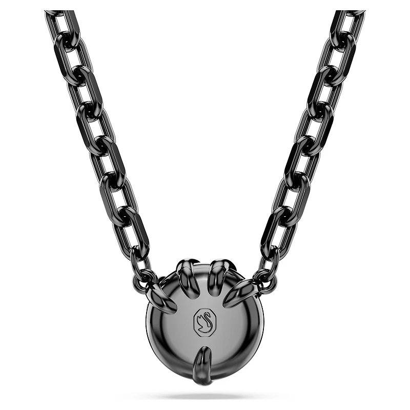 Dragon & Phoenix pendant, Dragon’s claw, Black, Ruthenium plated by SWAROVSKI