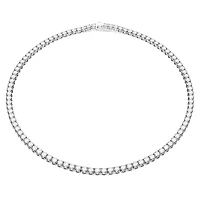 Matrix Tennis necklace, Round cut, White, Rhodium plated by SWAROVSKI