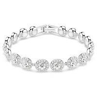 Una Angelic bracelet, Round cut, White, Rhodium plated by SWAROVSKI
