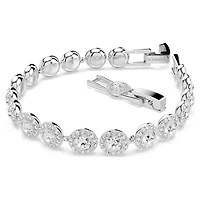 Una Angelic bracelet, Round cut, White, Rhodium plated by SWAROVSKI