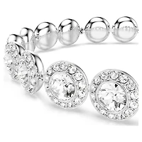 Una Angelic bracelet, Round cut, White, Rhodium plated by SWAROVSKI