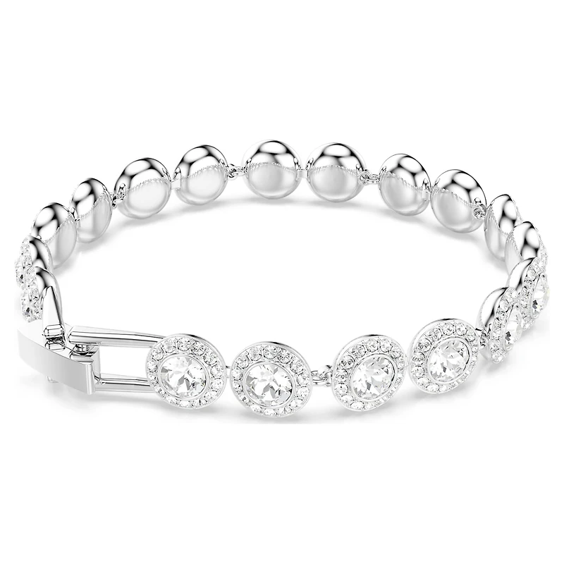 Una Angelic bracelet, Round cut, White, Rhodium plated by SWAROVSKI