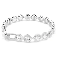 Una Angelic bracelet, Round cut, White, Rhodium plated by SWAROVSKI