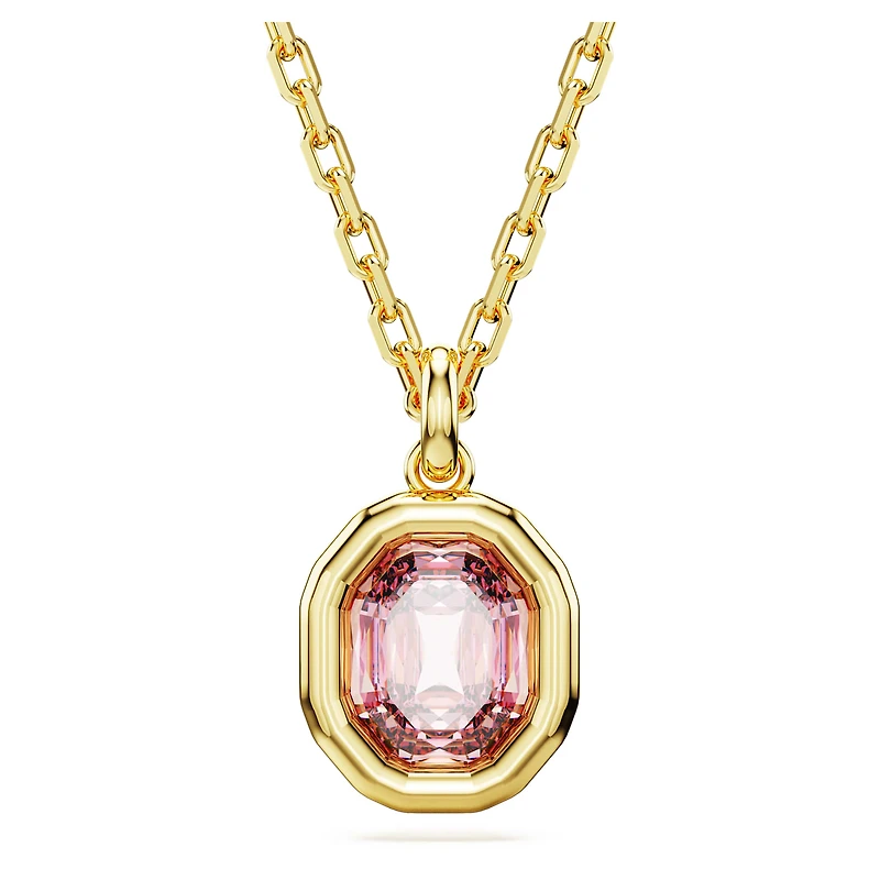 Imber pendant, Octagon cut, Pink, Gold-tone plated by SWAROVSKI