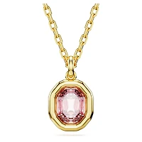 Imber pendant, Octagon cut, Pink, Gold-tone plated by SWAROVSKI