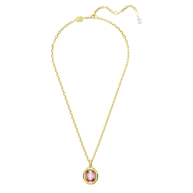 Imber pendant, Octagon cut, Pink, Gold-tone plated by SWAROVSKI