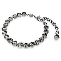Imber Tennis bracelet, Round cut, Black, Ruthenium plated by SWAROVSKI